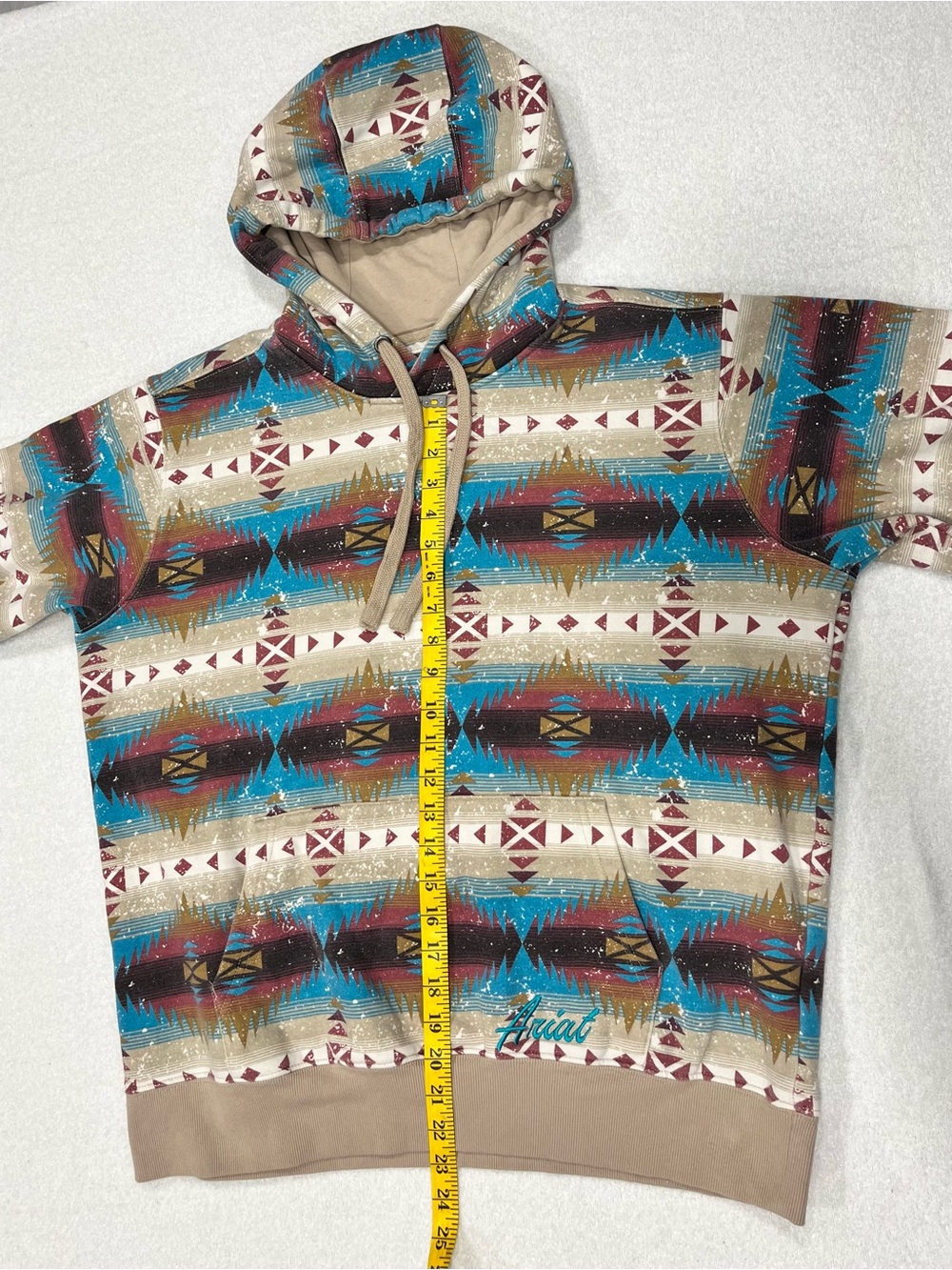 Ariat Lunas Pullover Hoodie with Southwestern/ Western Turquoise Print - Picture 7 of 10